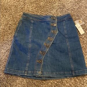 Pilcro Anthropologie blue Denim mini skirt - size 0 petite - NWT